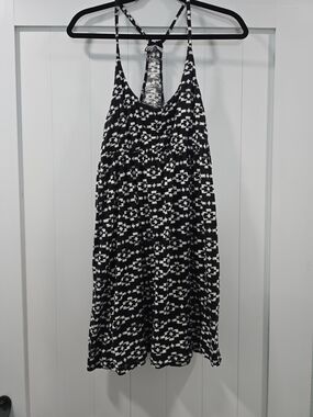 Roxy Black and White Geometric Racerback Dress